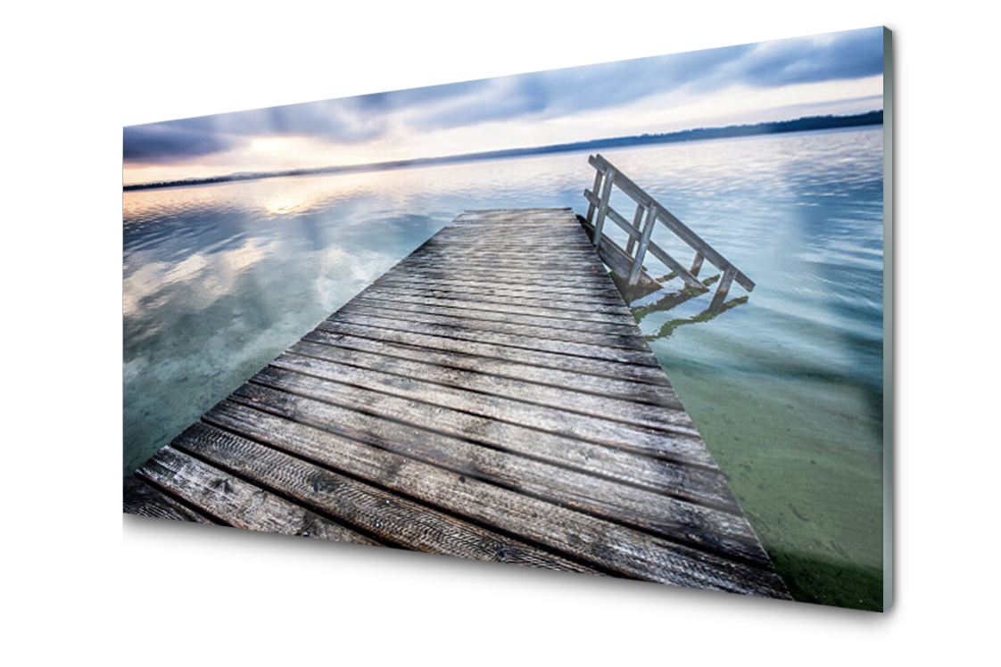

Panel szklany dekoracyjny Pomost Jezioro 100x50