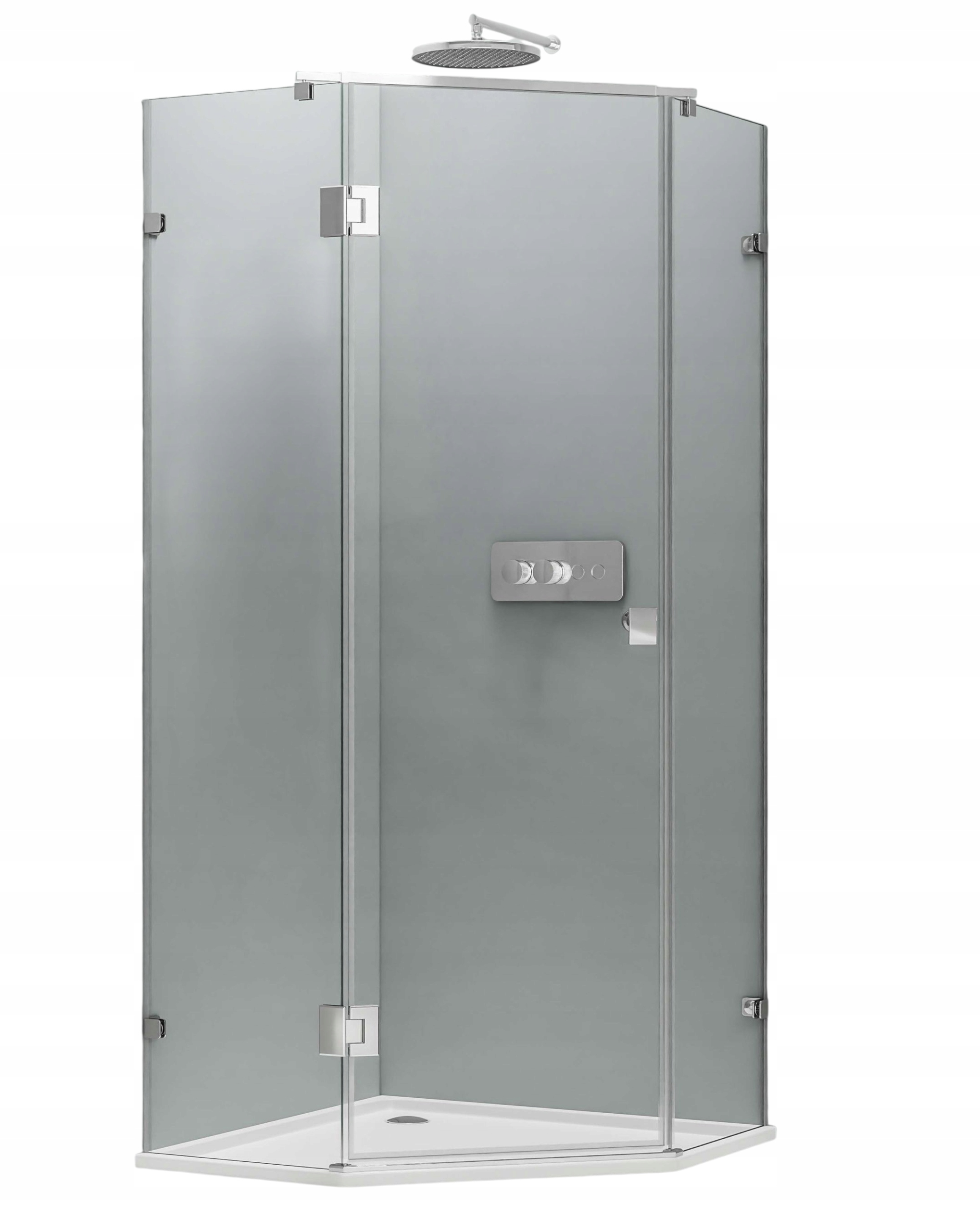 Kabina prysznicowa pięciokątna EX415 szkło z powłoką Nano 8mm – 80x80 cm
