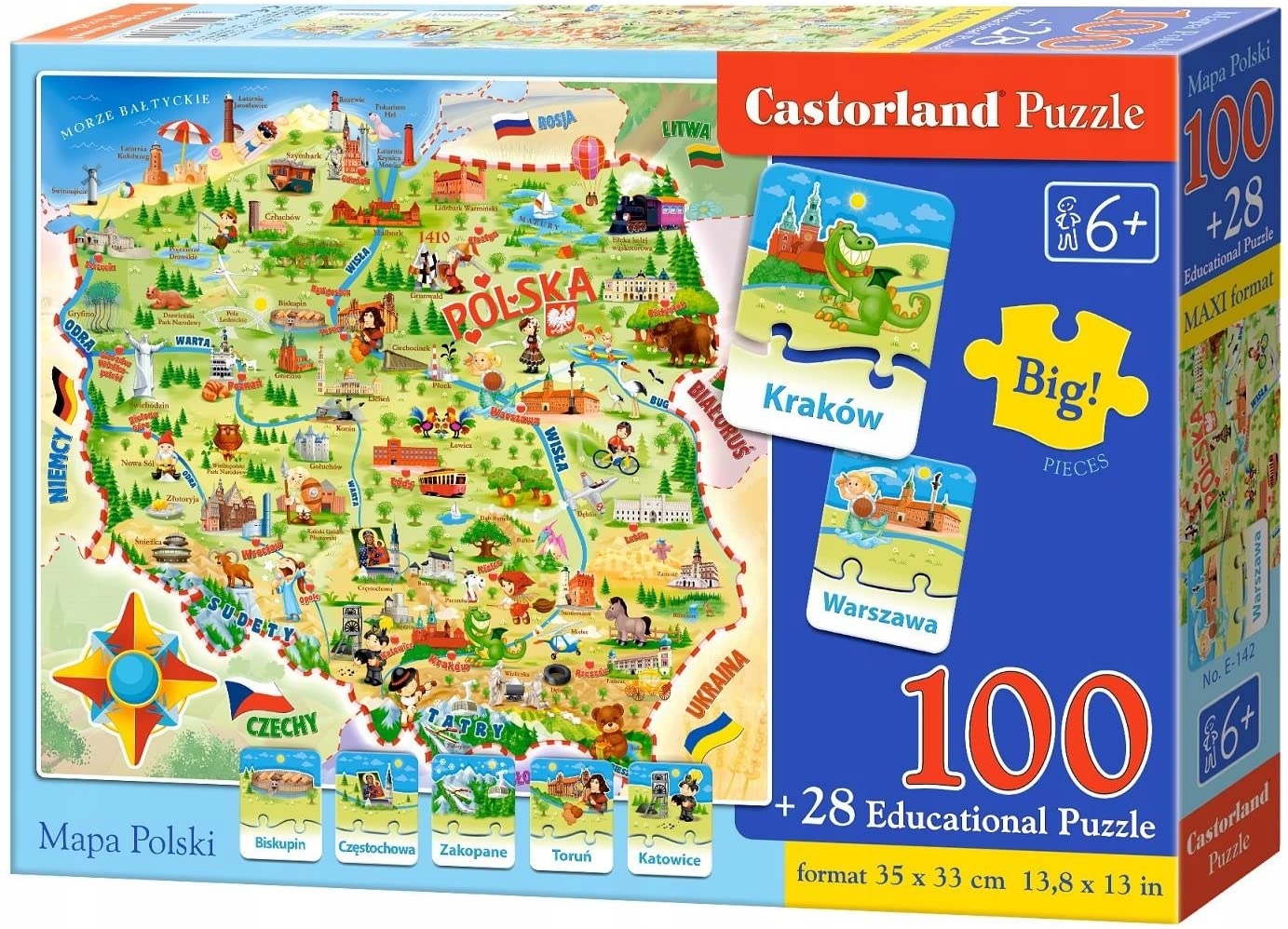

Puzzle Edukacyjna mapa Polski Castor PC-E142