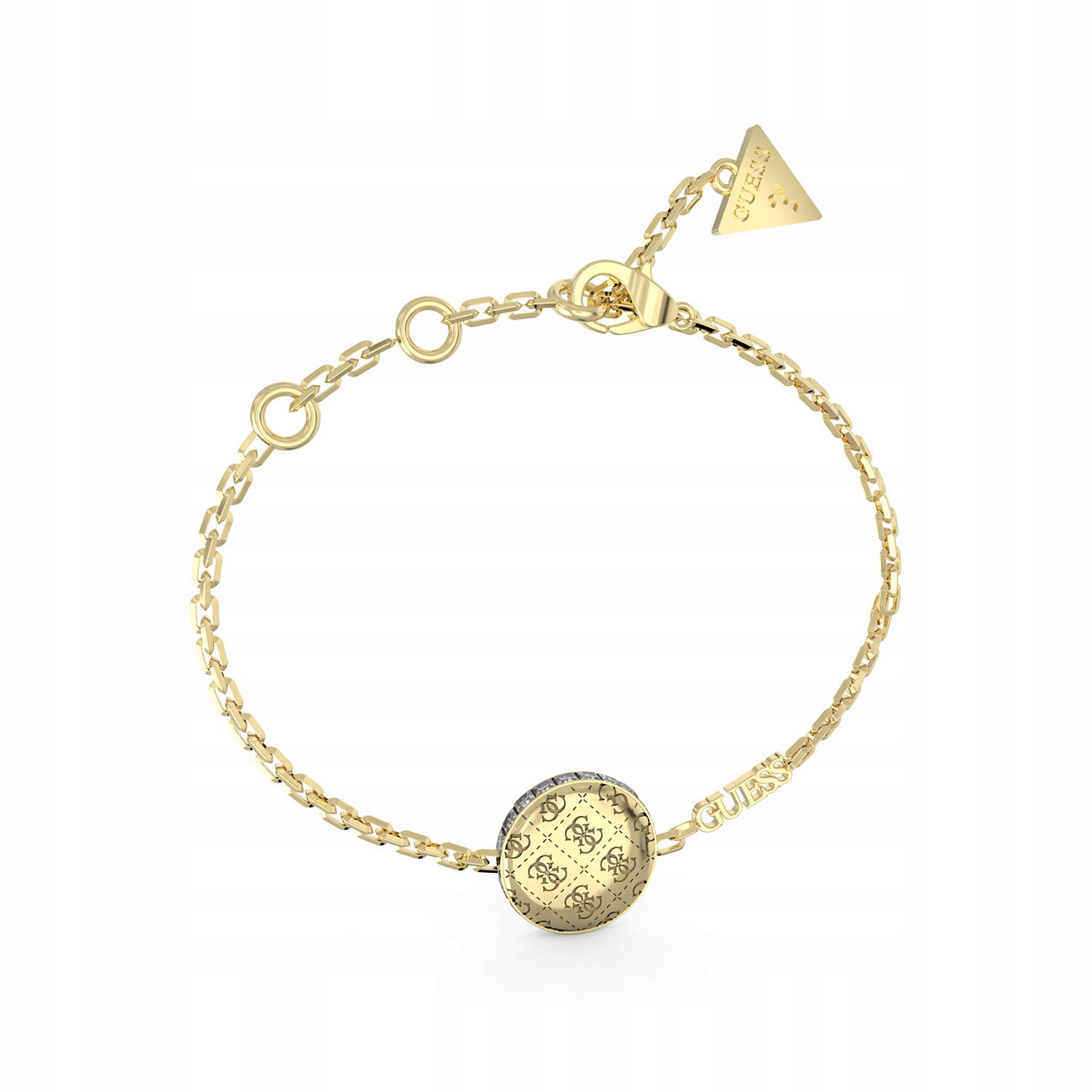 Dámský zlatý náramek Guess s kolečkem 19 Cm