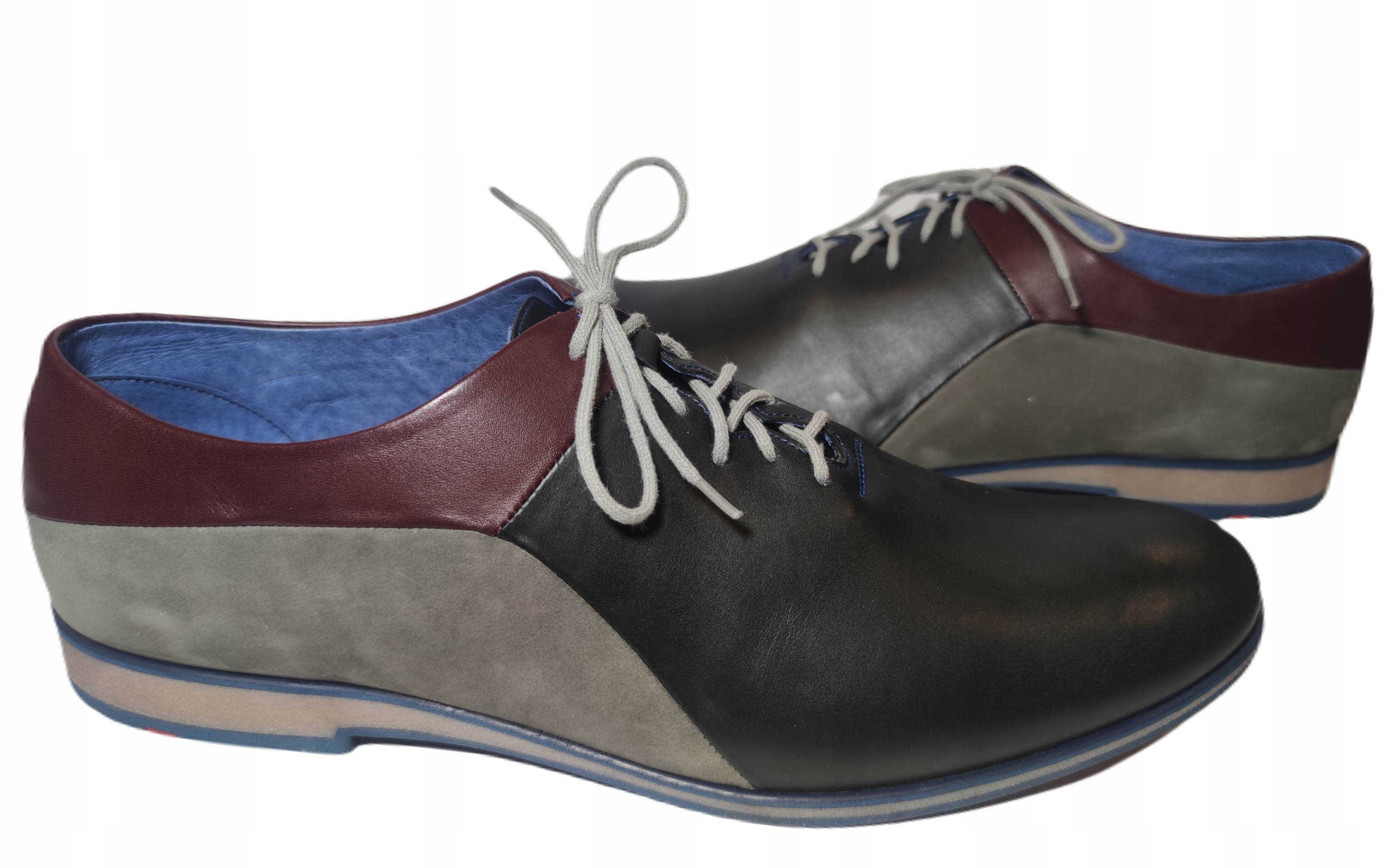 polobotky kožené Faber 7952 černá bordově šedá r44