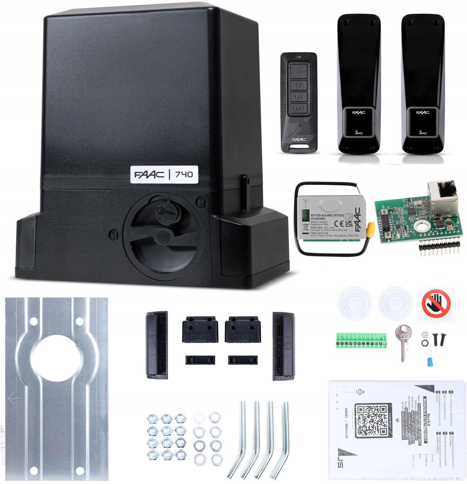 Zestaw Delta 2 Smart Faac 740 (Wi-Fi+LAN+BLE) do 500kg bram przesuwnych