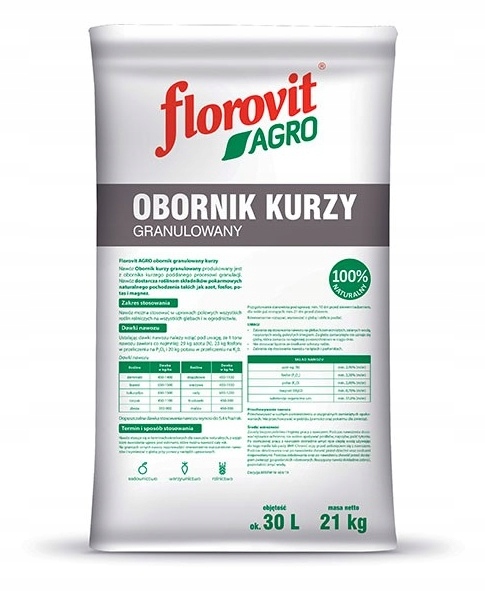 

Nawóz obornik kurzy granulowany 30L Florovit Agro