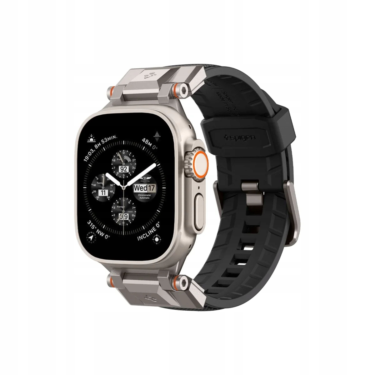 Řemínek pro Apple Watch 42/44/45/49 mm Spigen Dura Pro Armor Band černý