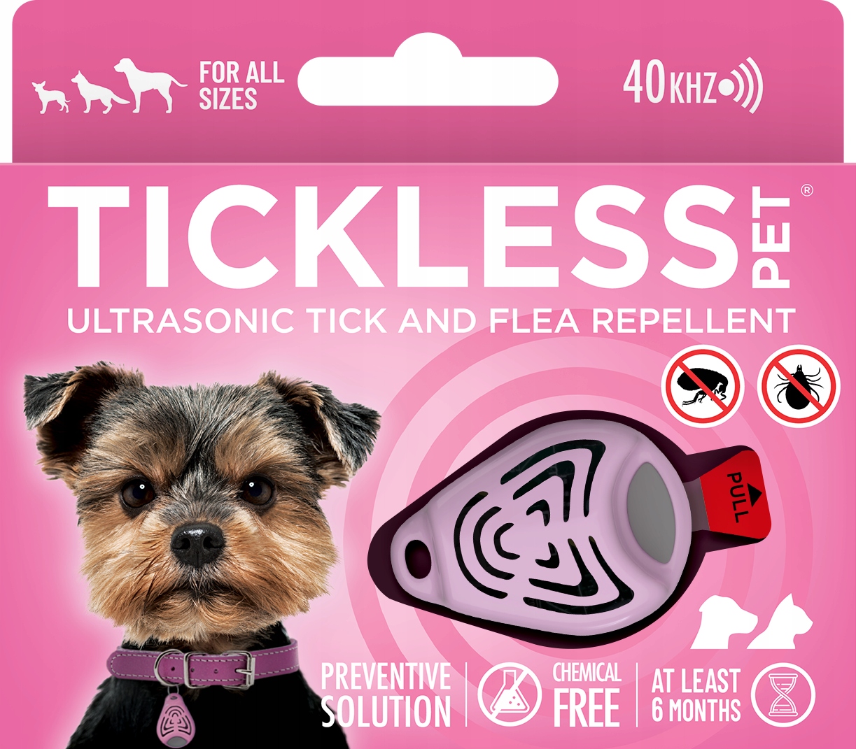 Levně Ochrana Proti Klíšťatům A Blechám Pro Psy Tickless Pet růžová