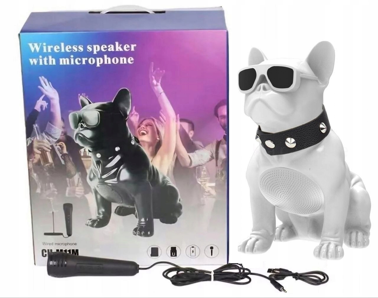 Bezdrátový Bluetooth reproduktor Pes s mikrofonem Karaoke Přehrávač hudby