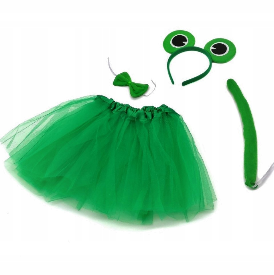 STRÓJ ŻABKA SPÓDNICZKA OPASKA KOKARDA