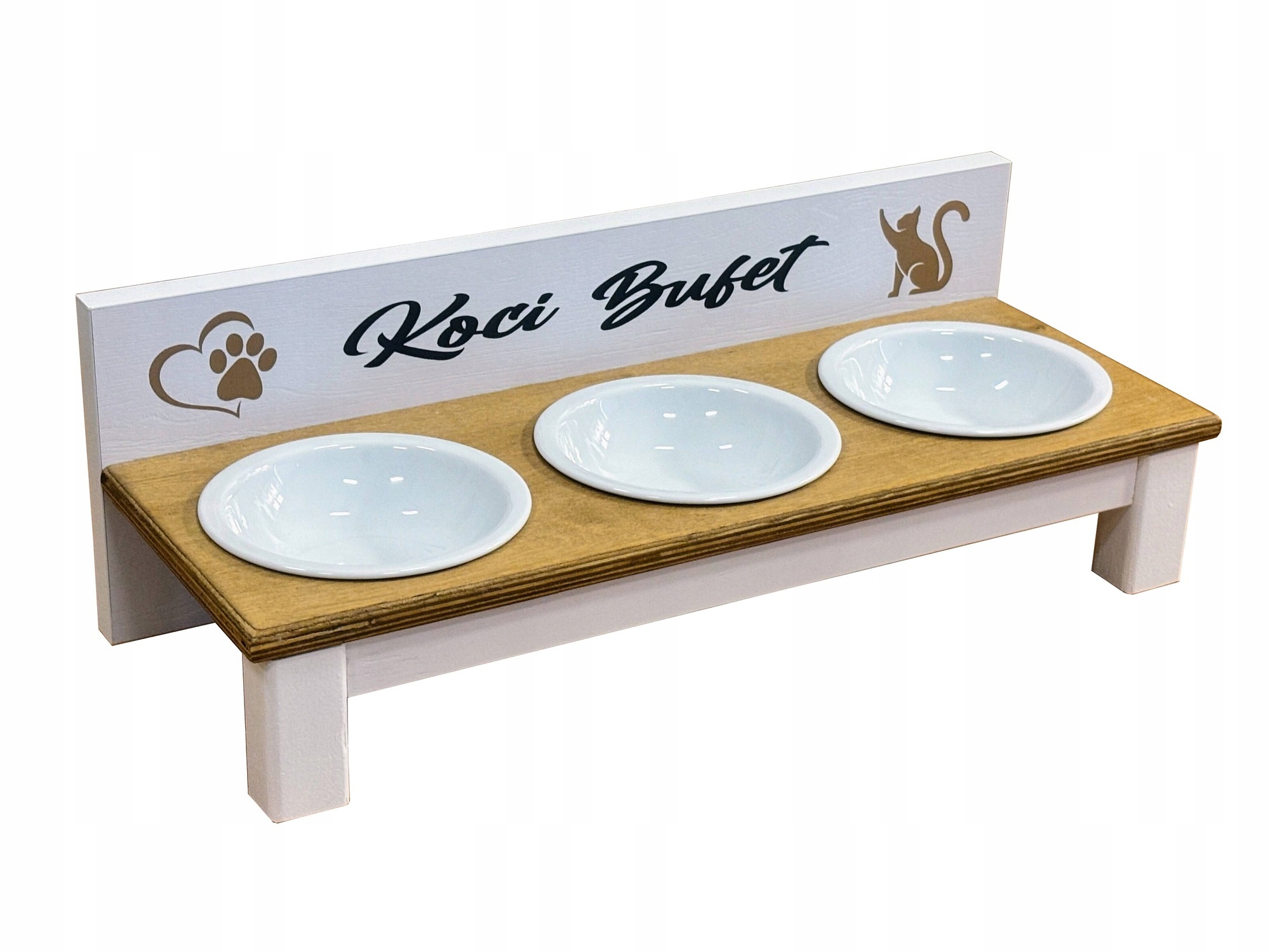 Levně Misky keramické pro kočky na stojanu 3 x 14 cm 250 ml Potisk se jménem