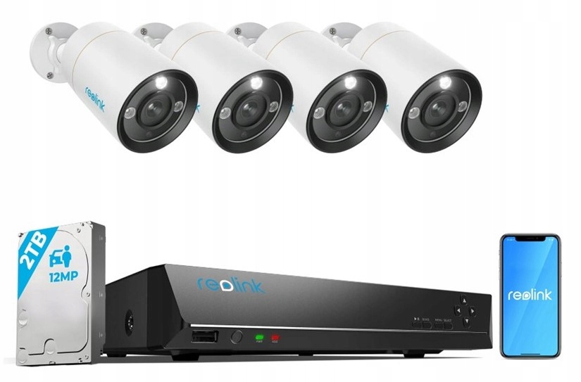 Monitorovací sada Reolink RLK8-1200B4-A 4x12MP kamera+rekordér+disk