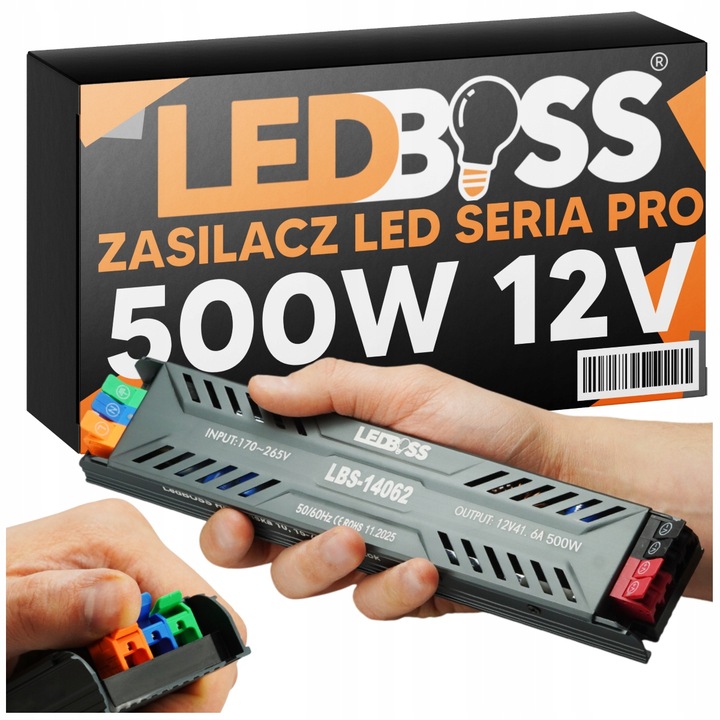 Led zdroj 500W 12V Modulární Transformátor Slim 40A IP20 Pro Pásky Svítidel