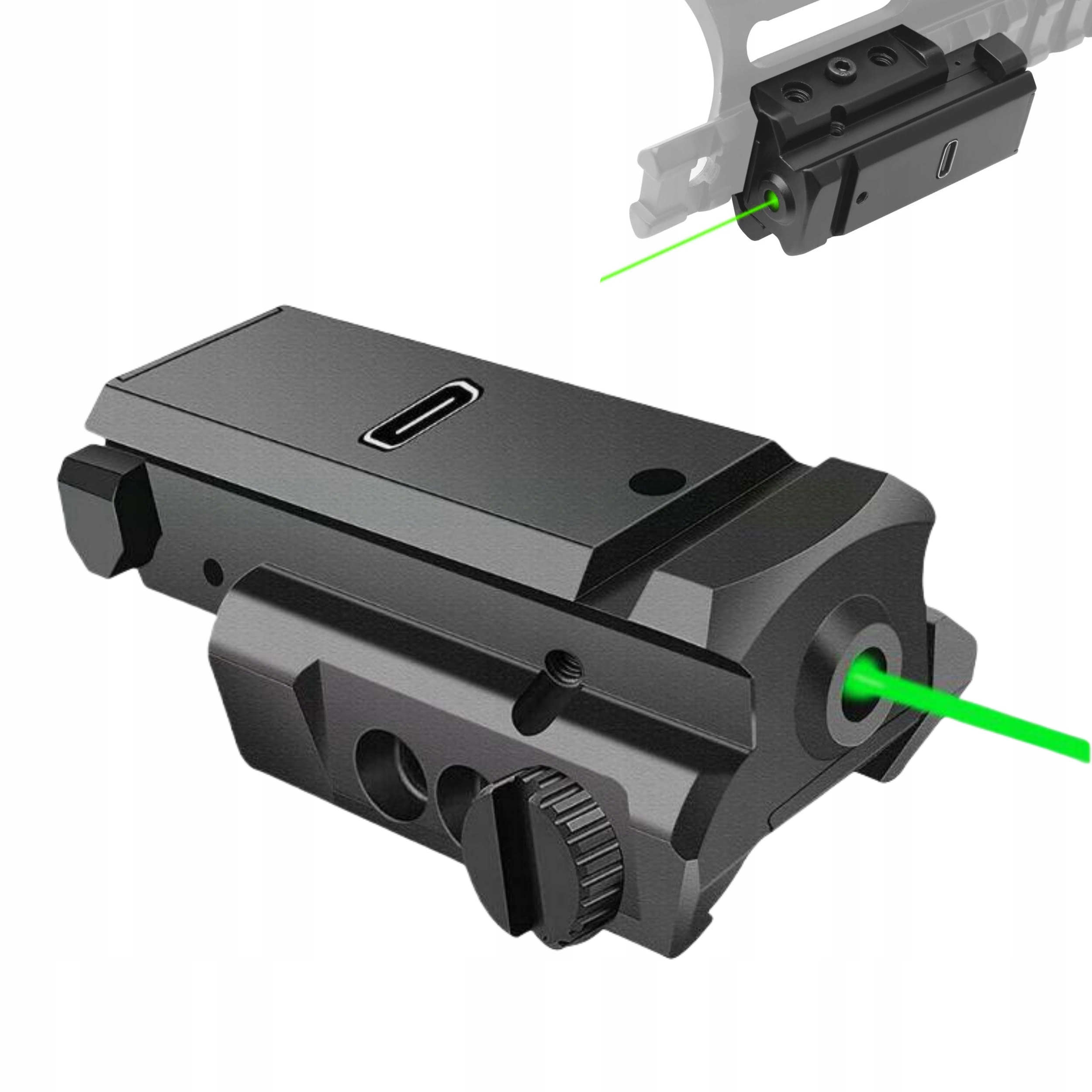 Laser Zielony Usb Ładowany Do Montaż Picatinny 20MM Kompaktowy