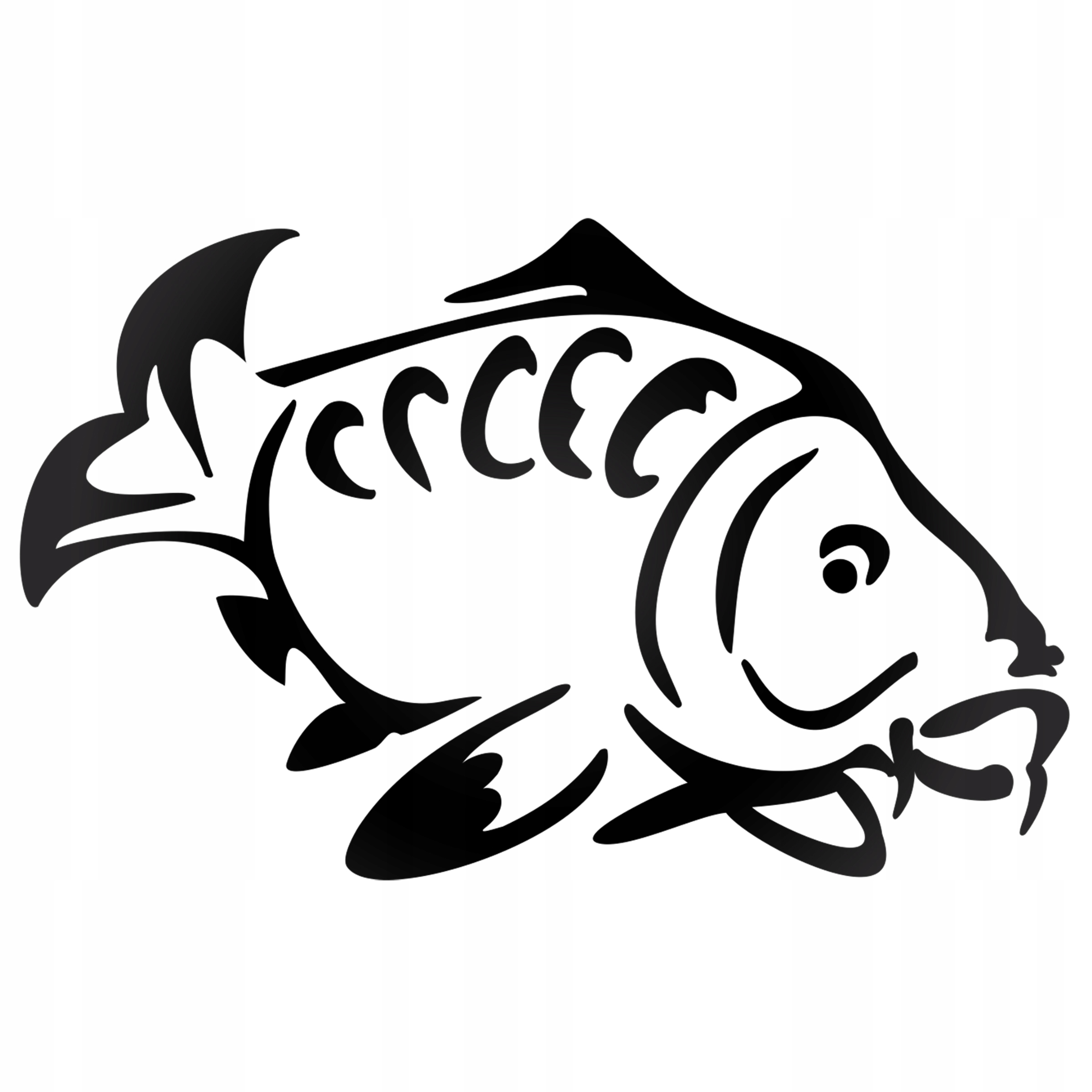 

Czarny Karp Naklejka Na Auto Odblaskowa, Ryba