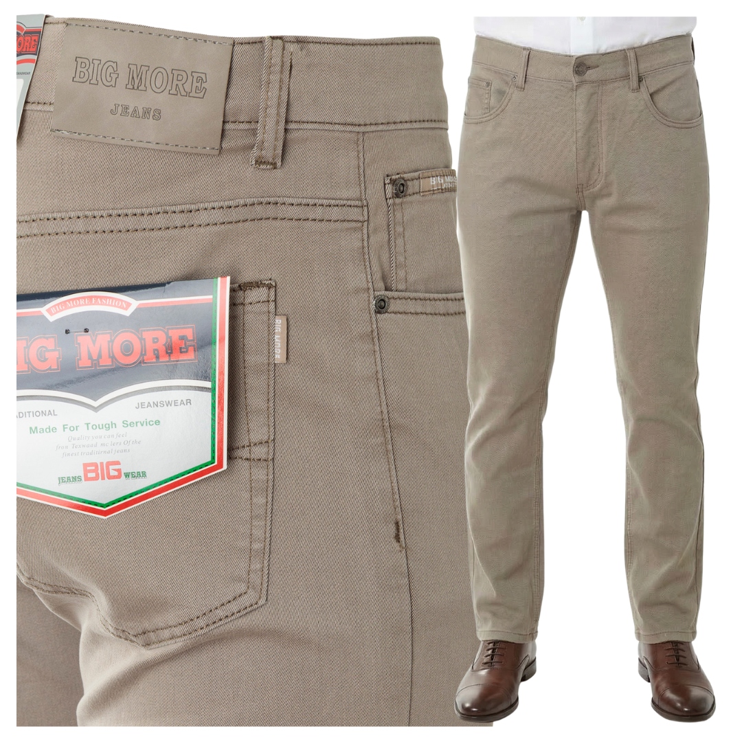 Spodnie Materiałowe Męskie Bawełna Letnie Wiosenne Beżowe W36 L32