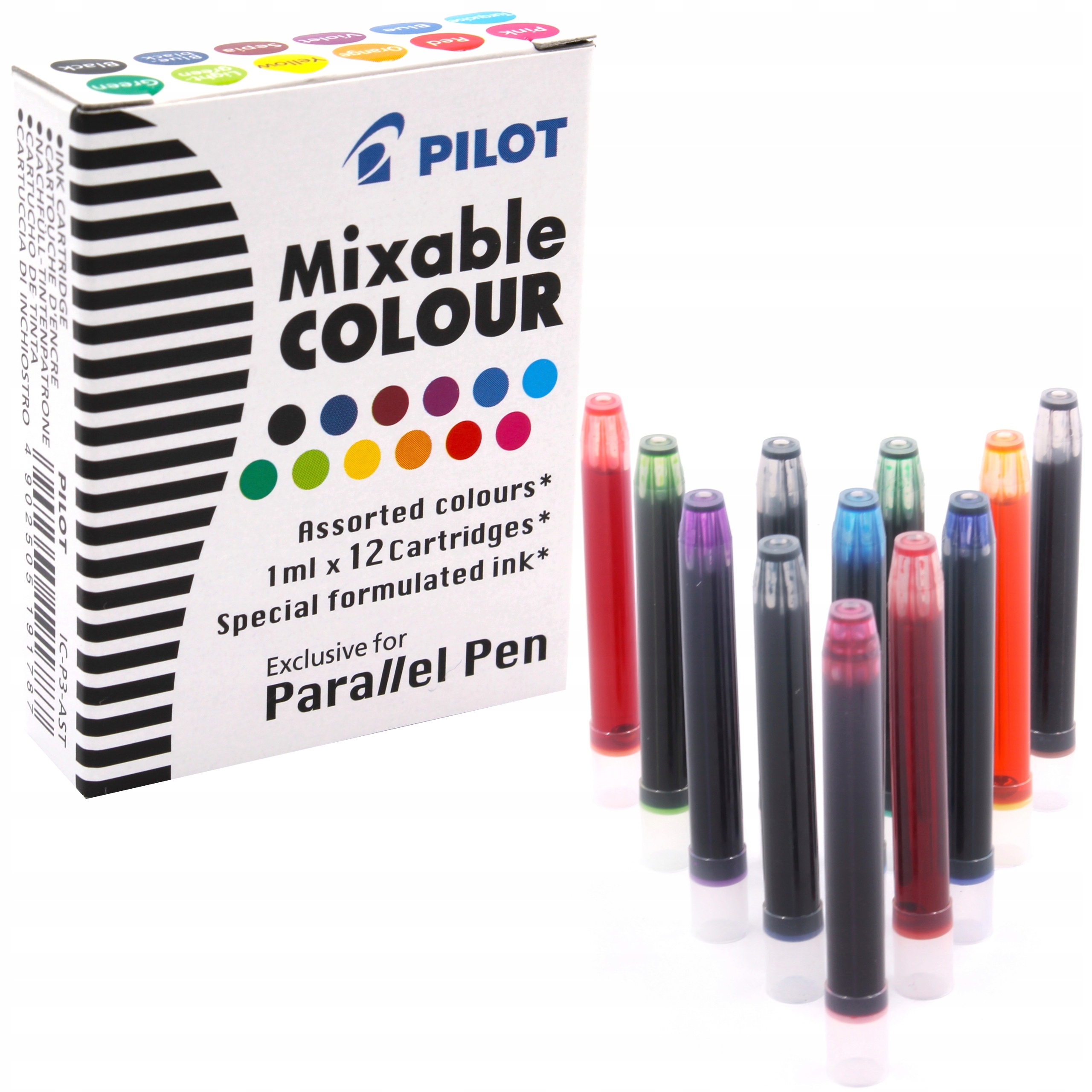 

Wkłady naboje do pióra Pilot Parallel Pen mix 12k.