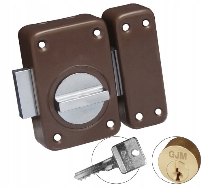

Zamek drzwiowy nawierzchniowy zasuwa brązowy 3 key