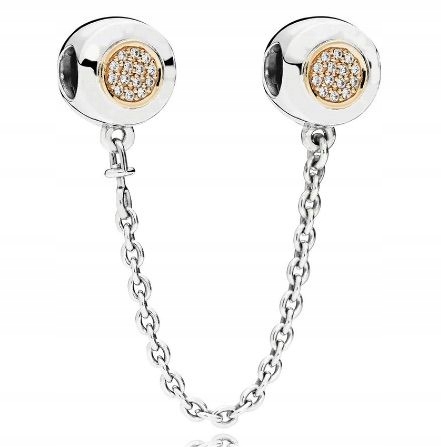Stříbrný přívěsek Bead 925 Pozlacená s řetízkem a dvěma zirkony 3.24 g