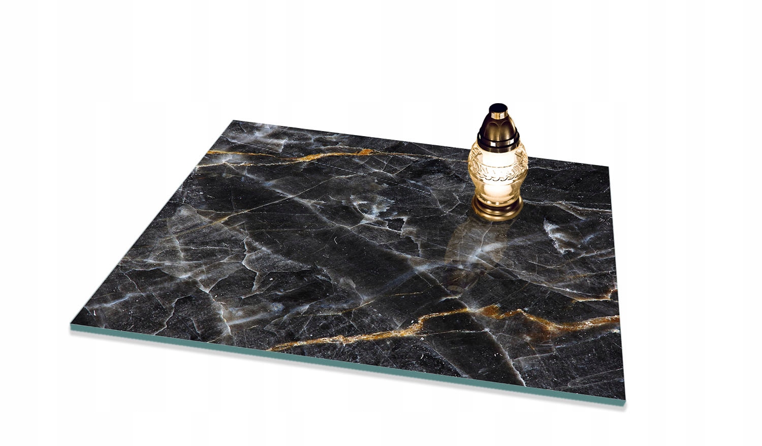 Podstavec pod Znice tvrzené sklo vzor Černý Mramor 65x60cm