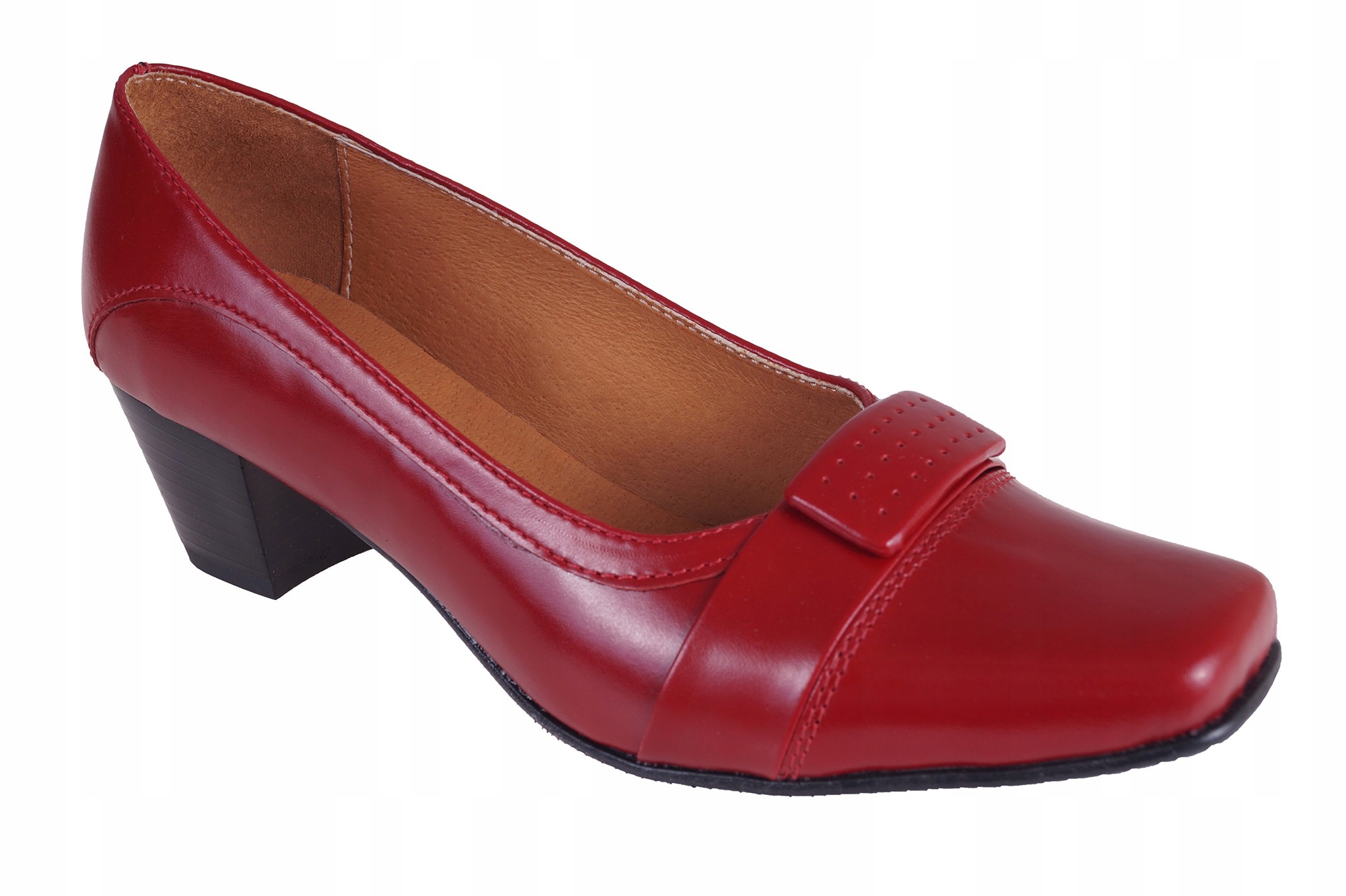 

Czółenka Skórzane Damskie Wielbut 150 Czerwone 37