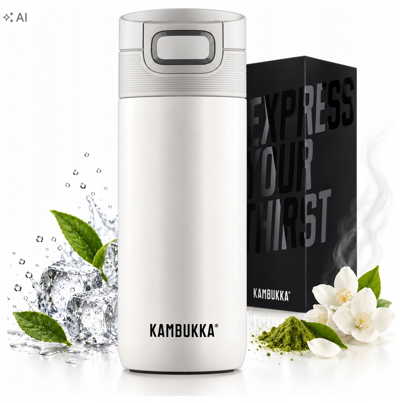 Termohrnek do auta, na cesty, na kávu Kambukka Etna 500 ml Milky White