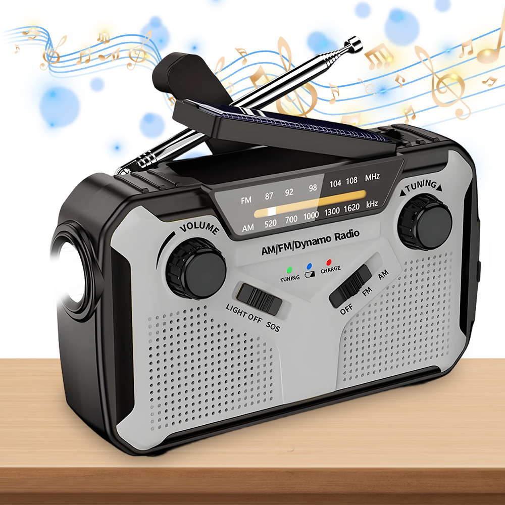 Przenośne Radio Awaryjne Z Zasilaniem Solar I Korbką Do Ochrony Rodziny