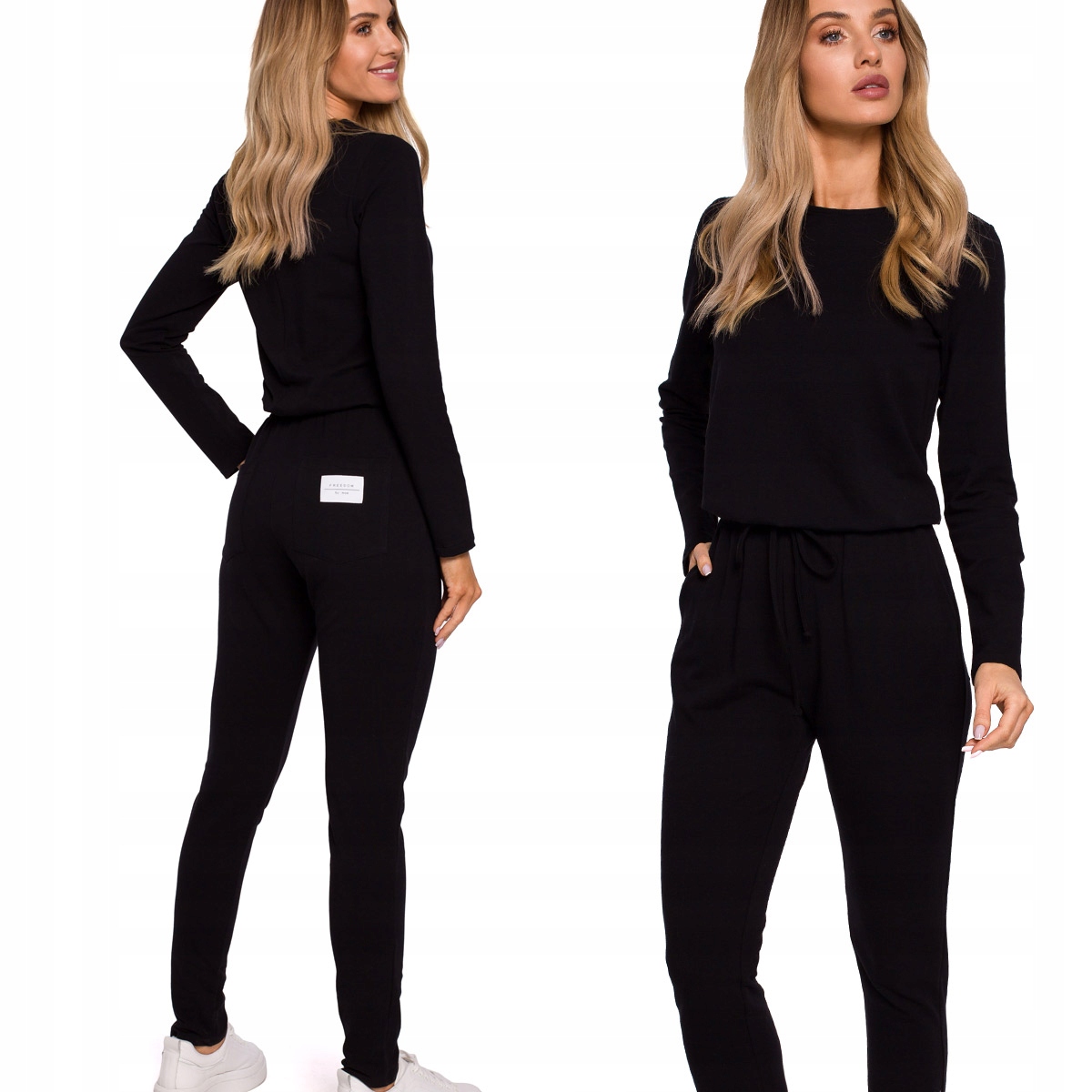 DRES KOMBINEZON CASUAL DAMSKI KOMBINEZON KOBIECY WYGODNY FASON CZARNY 38 M