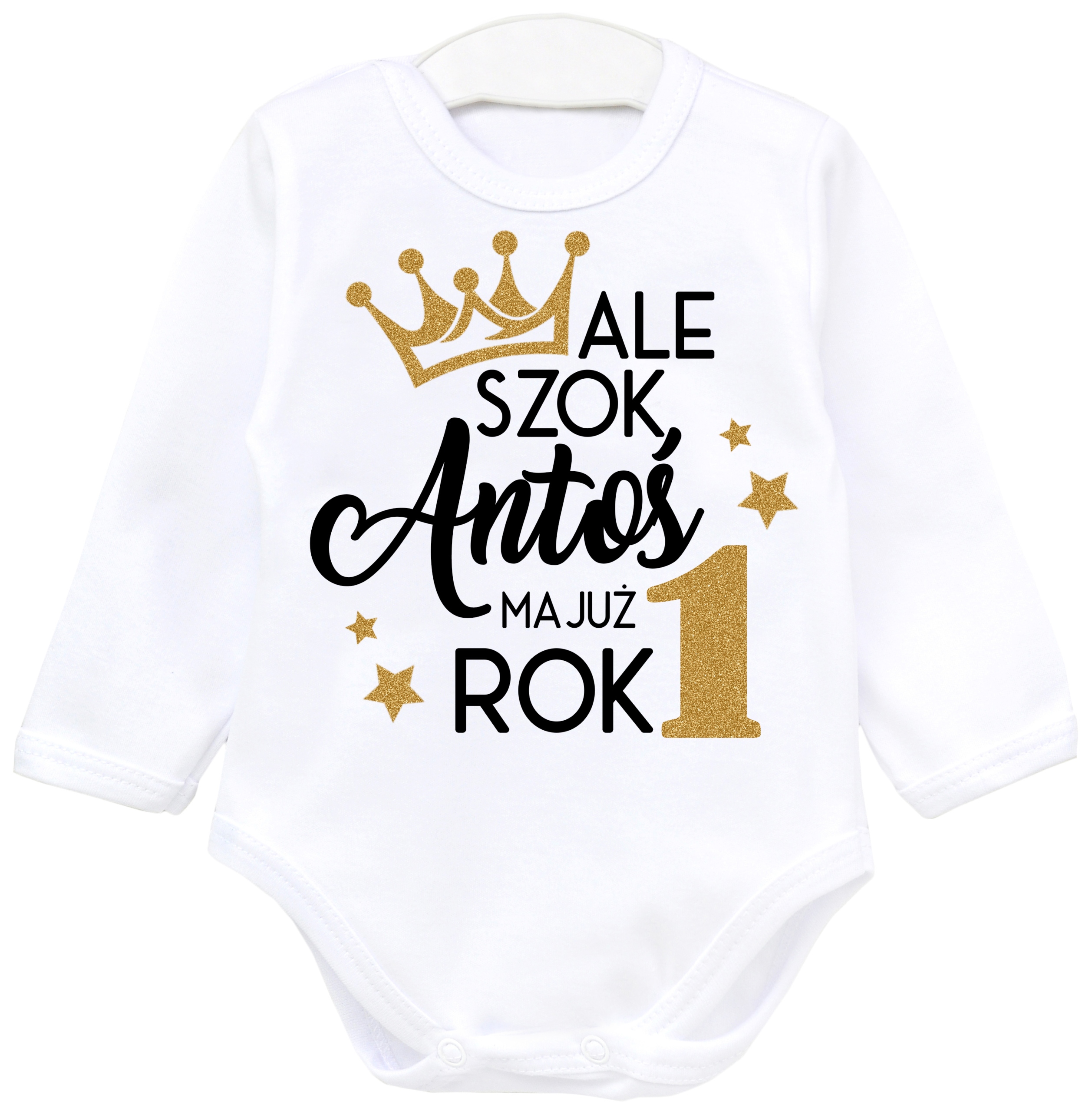 Body dł rękaw Ale szok mam już rok IMIĘ BROKAT 98