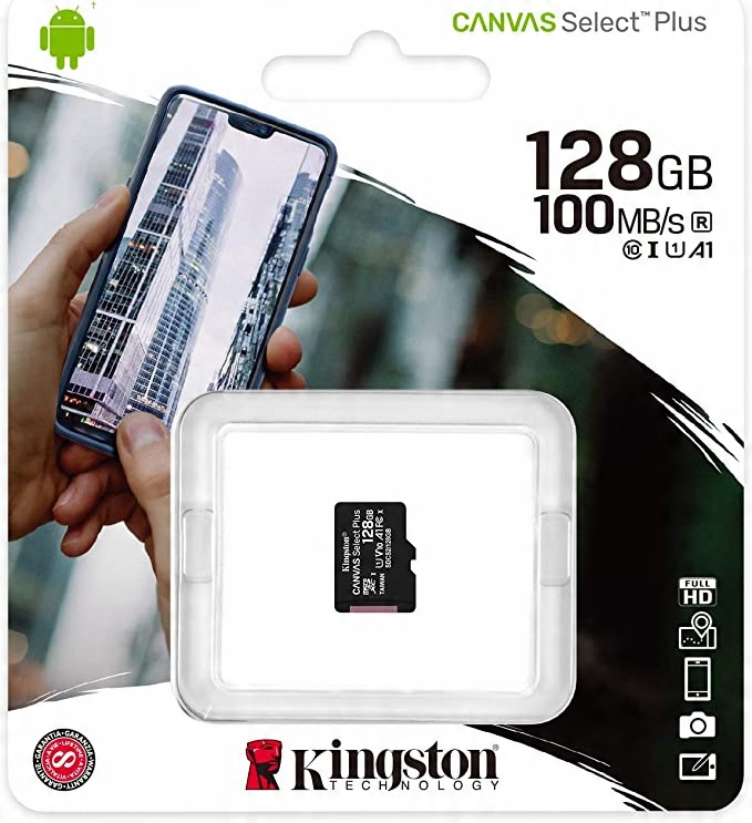 

Karta Pamięci MicroSD Kingston Plus 100MB/s 128GB