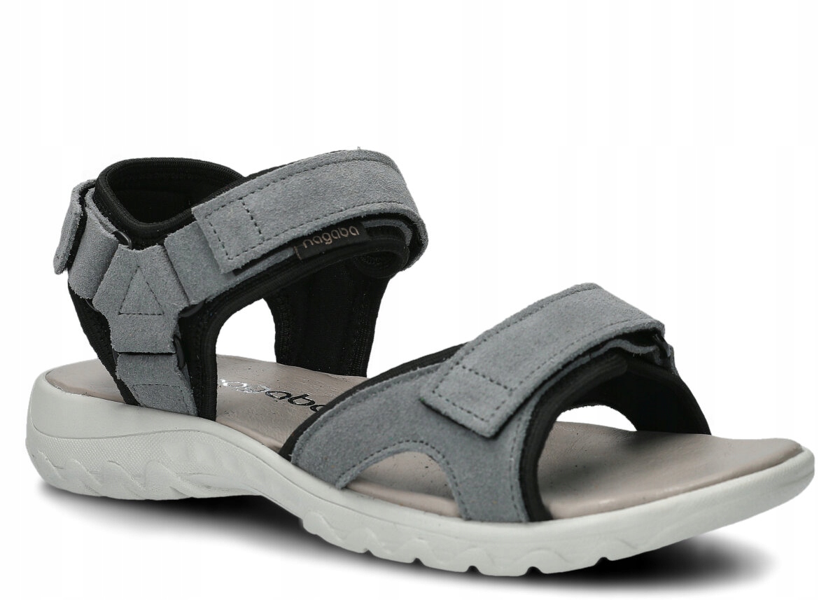 Dámské Sandály Šedé Nagaba 266 Kožené, Pohodlné, Sportovní