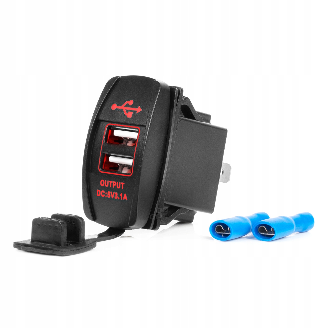 Ładowarka samochodowa z gniazdami Usb 2x Usb 12V 24V AMIO-04228
