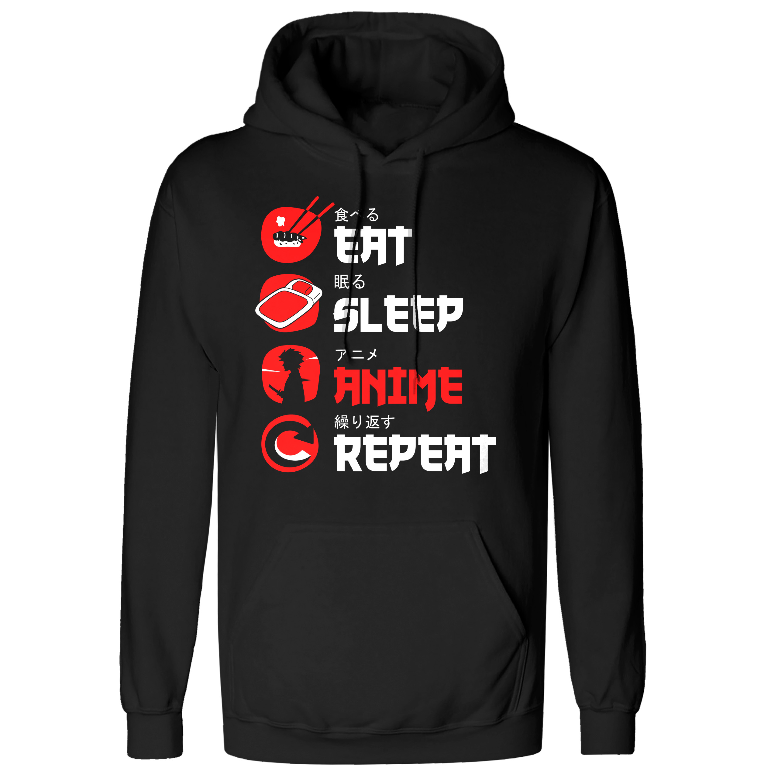 

Damska Bluza Z Kapturem Manga Eat Sleep Anime XL