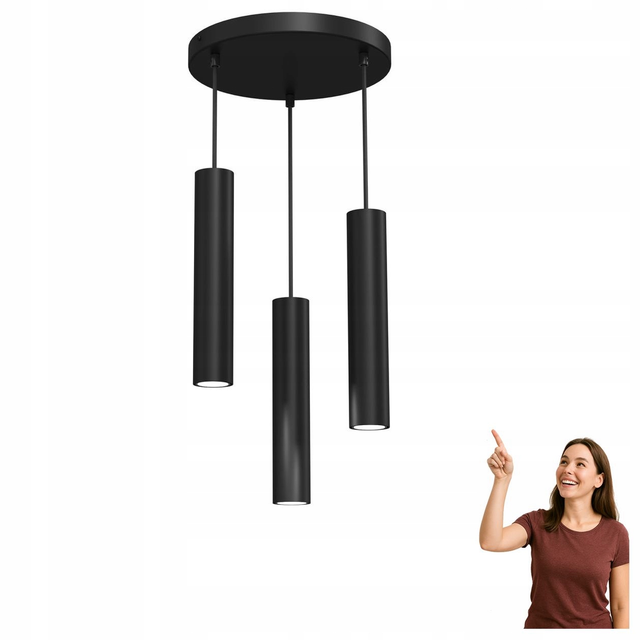 Trojitá závesná lampa na kruhu Raito 98 Luminex