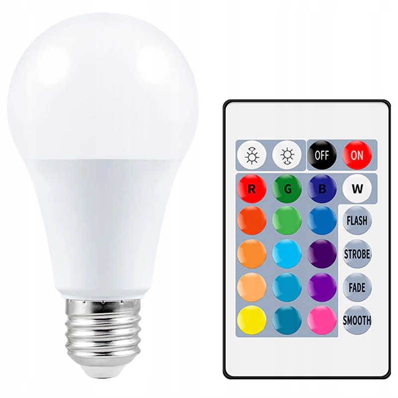 ŻARÓWKA LED E27 12W RGB KOLOROWA ŚCIEMNIANA PILOT Rodzaj gwintu E27