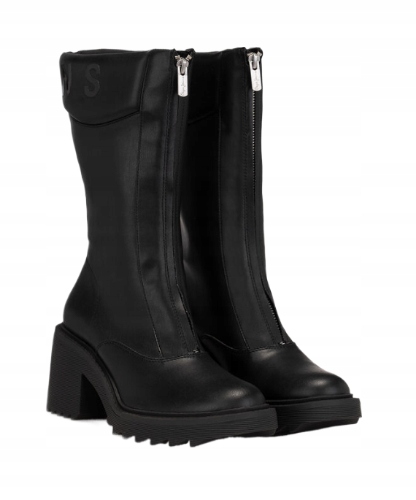 Pepe Jeans Černé Kotníkové Boty Na Bloku Se Zapínáním Na Zip 38 Awd