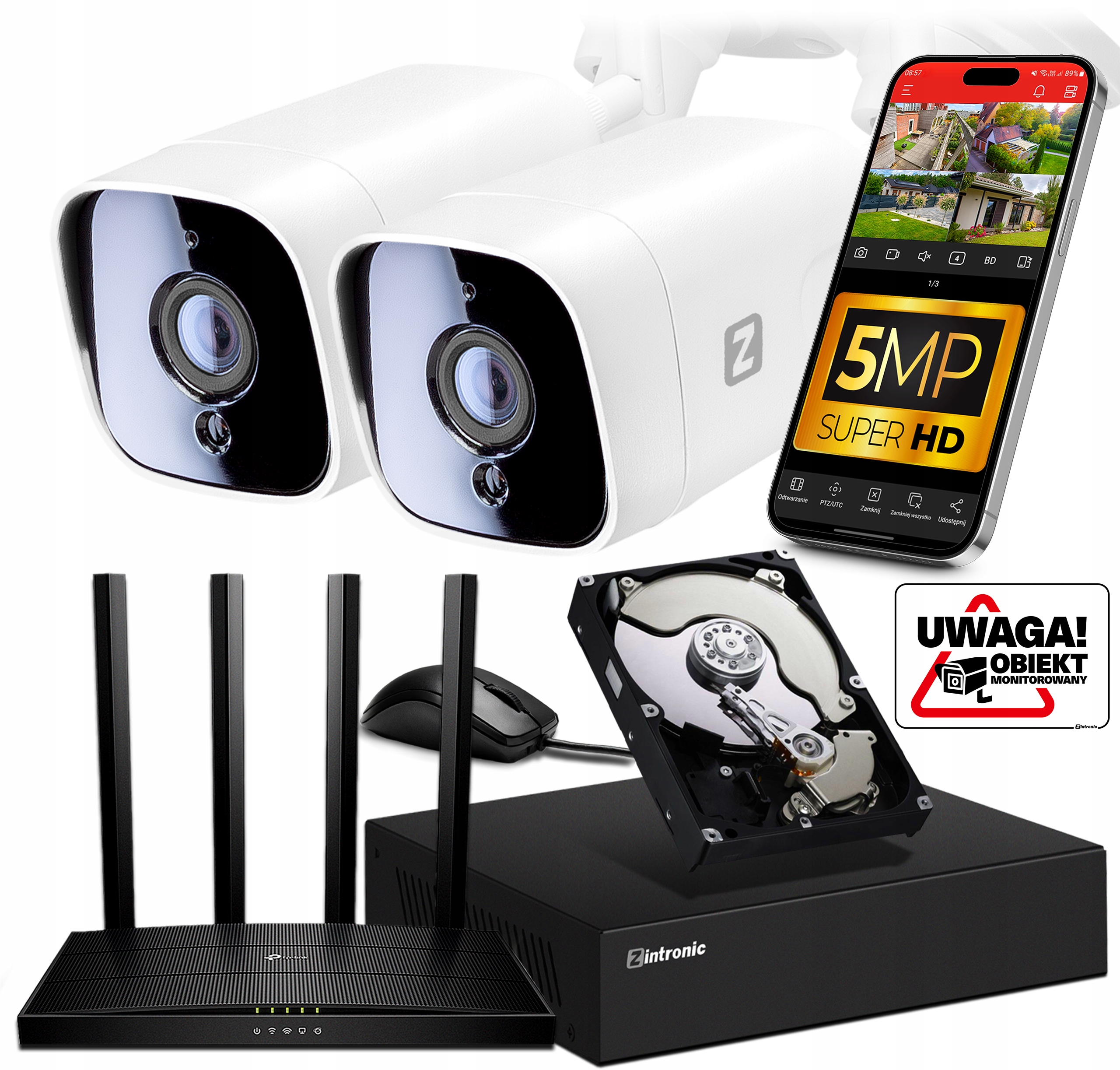 Sada pro WiFi Ip Monitorování 2 Kamery 5MPx 1TB