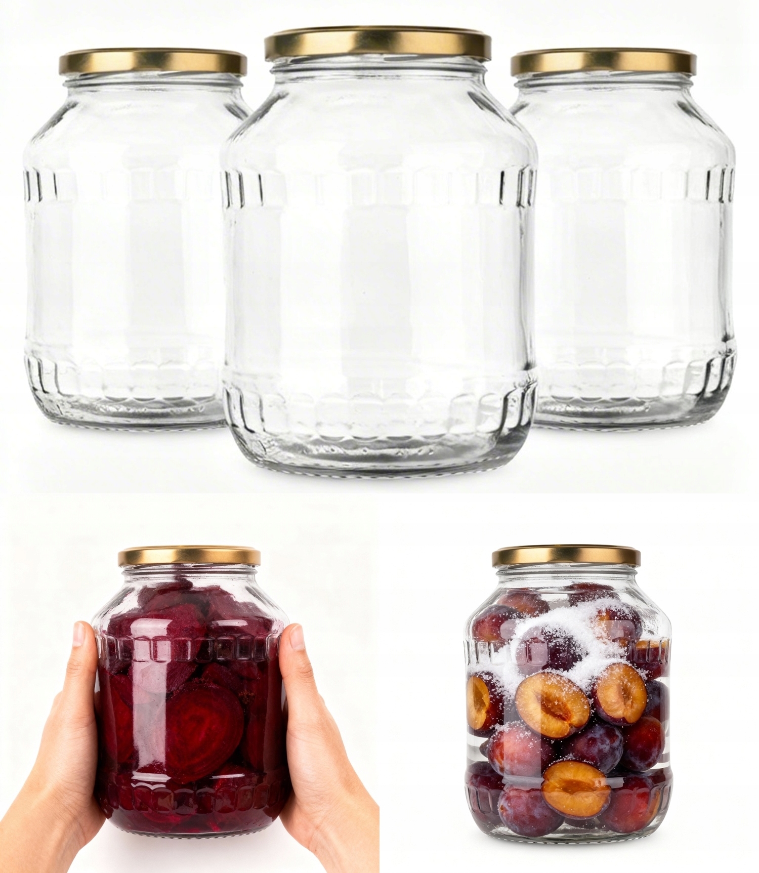 24 szt. Słoiki szklane 1,5 l z zakrętkami Słoik 1500 ml na owoce kiszonki