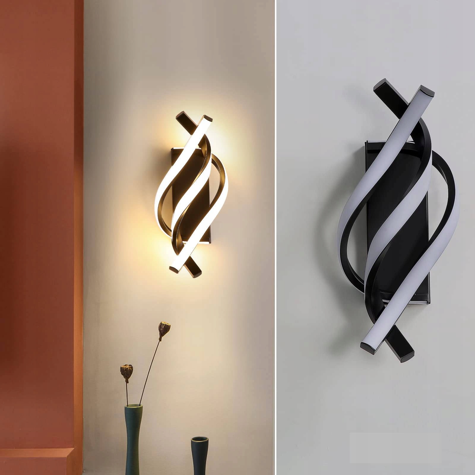 Lampa Ścienna Kinkiet Led Wewnętrzny Do Sypialni, Salonu 22W 3000K