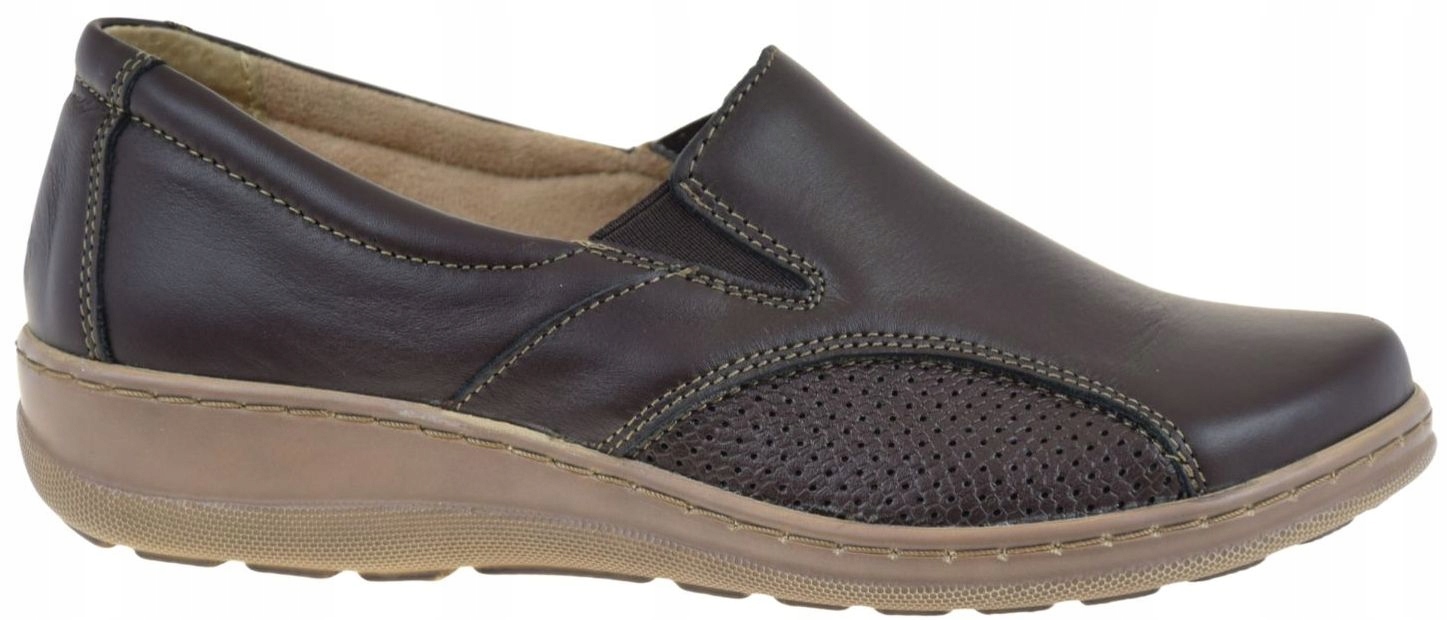 Dámské kožené mokasíny hnědé nazouvací loafersy Helios 453 VEL.37