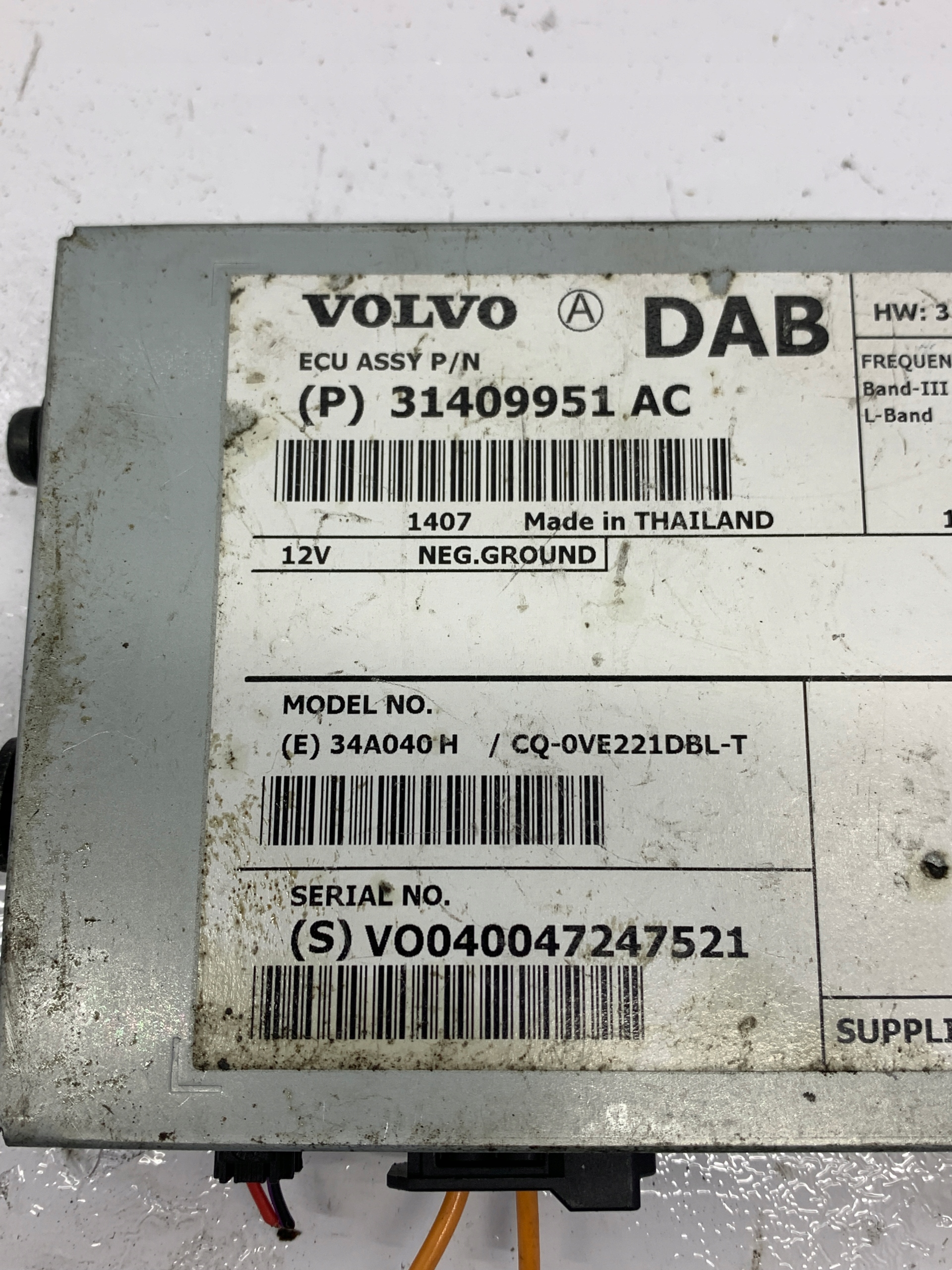 module amplifier DAB 31409951AC VOLVO