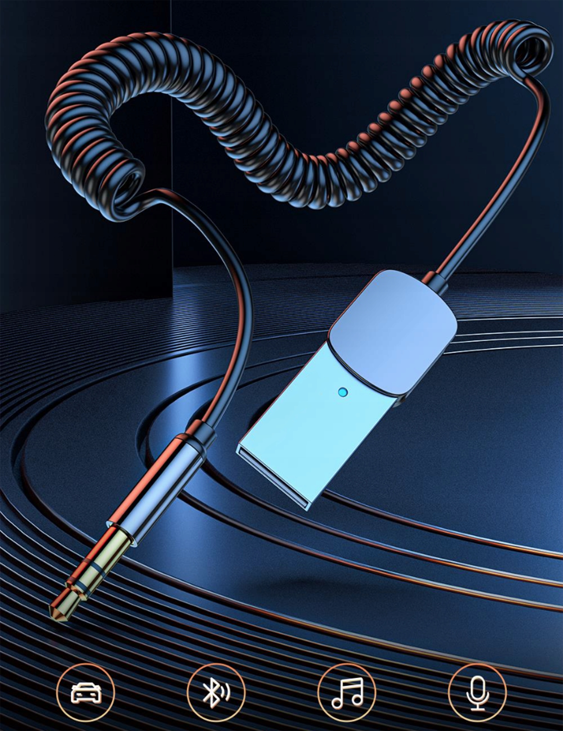 ADAPTER USB ODBIORNIK AUDIO do AUX BLUETOOTH 5.1 Stan opakowania oryginalne