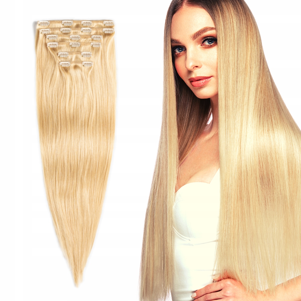 Připínací přírodní vlasy Clip In dlouhé 60 cm 130 g #24 sluneční blond