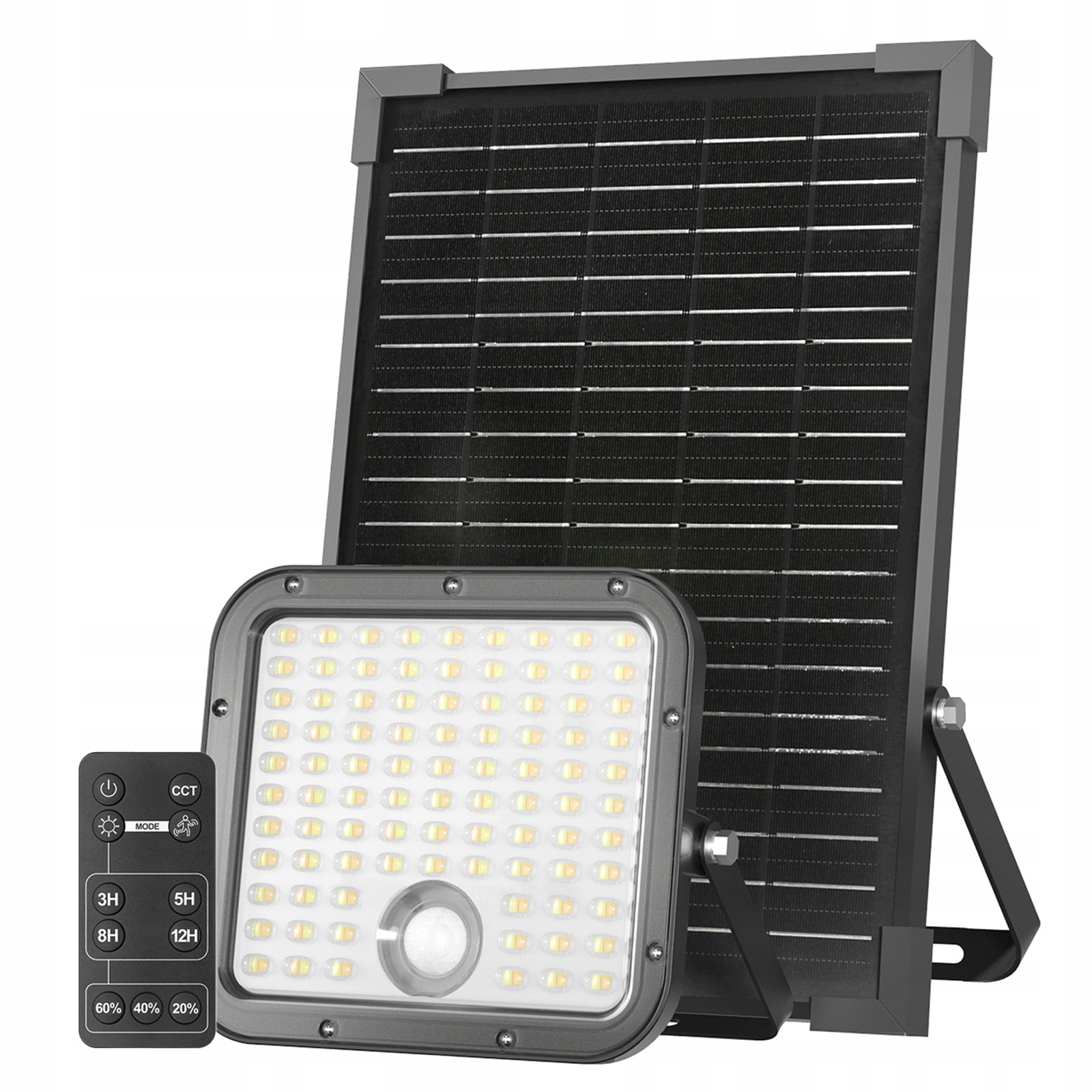 Solárny vonkajší Led reflektor 4800 lm Cct Solárny snímač pohybu IP65