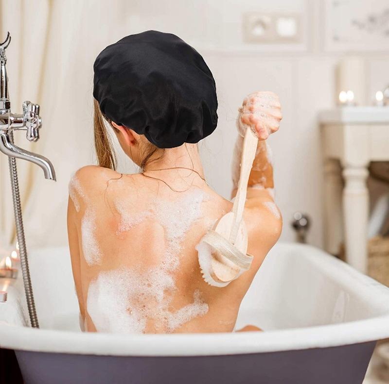 SATYNOWY CZEPEK DO WŁOSÓW ZE ŚCIĄGACZEM СZARNY Kod producenta MM-9K