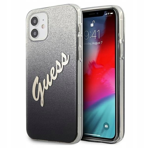 Guess GUHCP12SPCUGLSBK iPhone 12 mini5,4" czarny/black hardcase Glitte