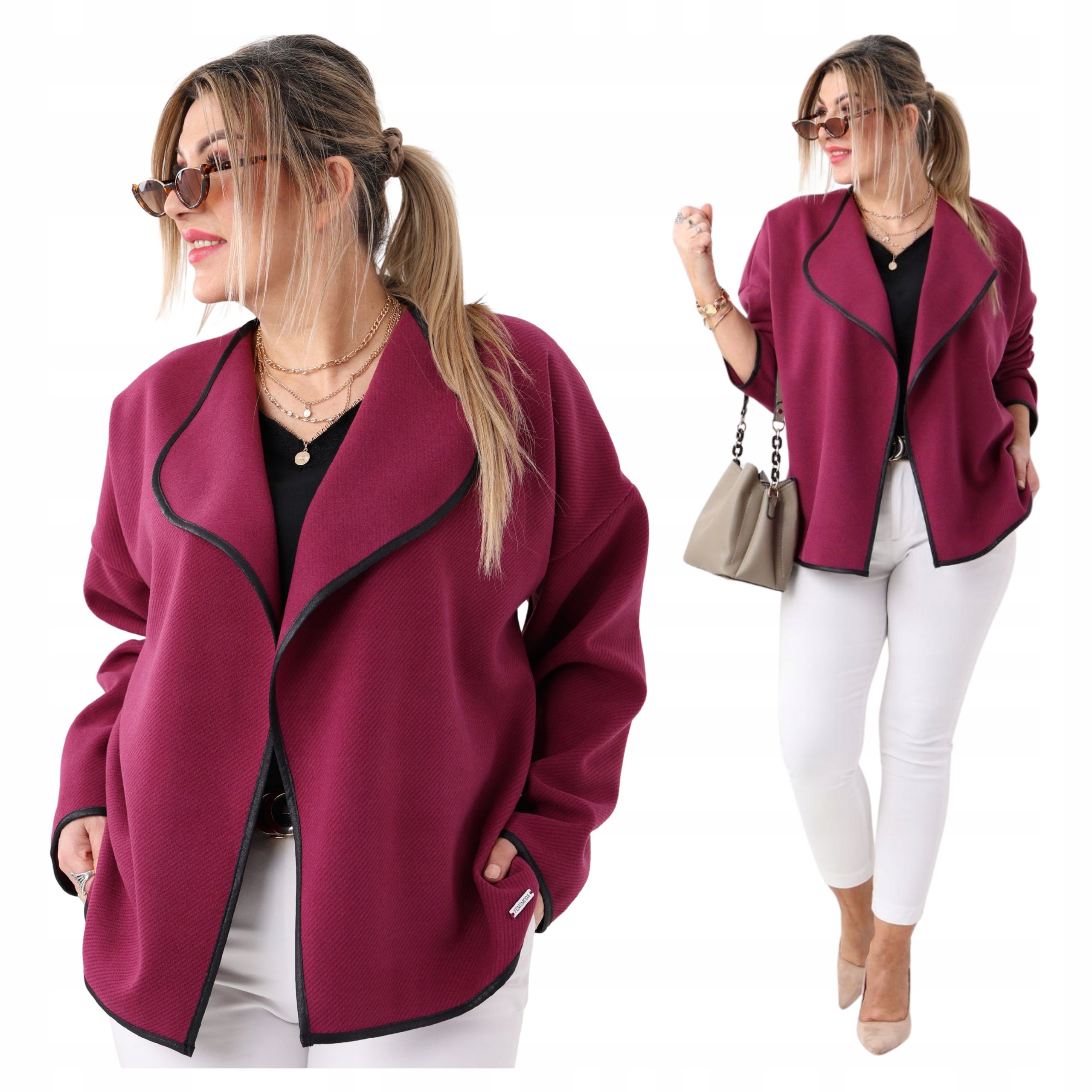 Narzutka damska płaszcz przejściowy Polski Producent duże rozmiary lekka