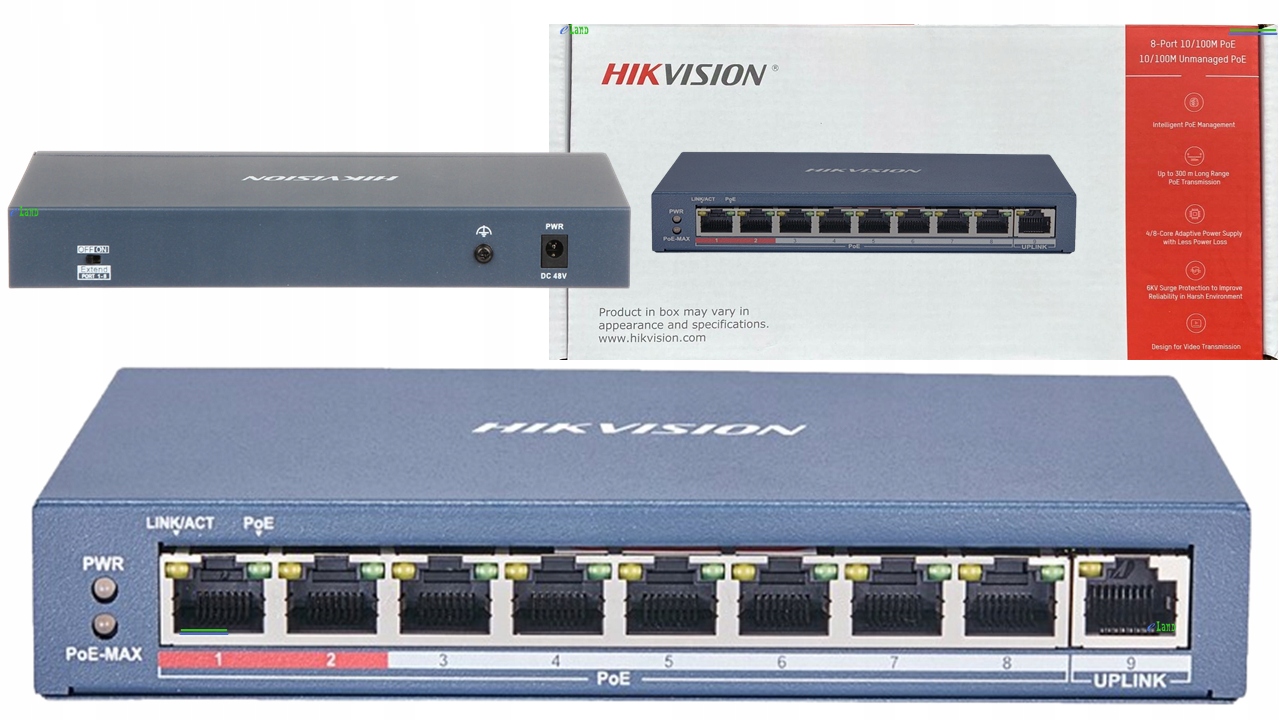 Switch PoE Hikvision DS-3E0109P-E(C) 9-portowy