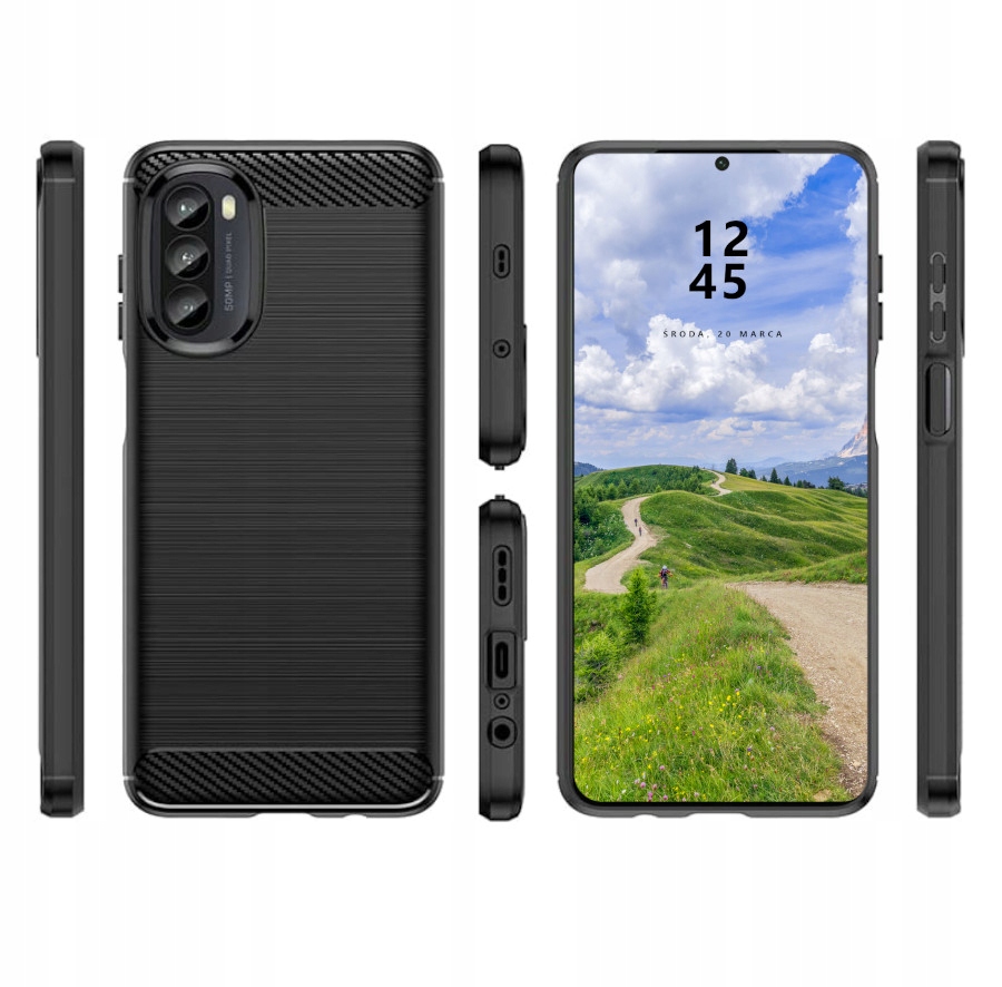 

Etui do Motorola G82 5G G52 Pancerne Karbon Case