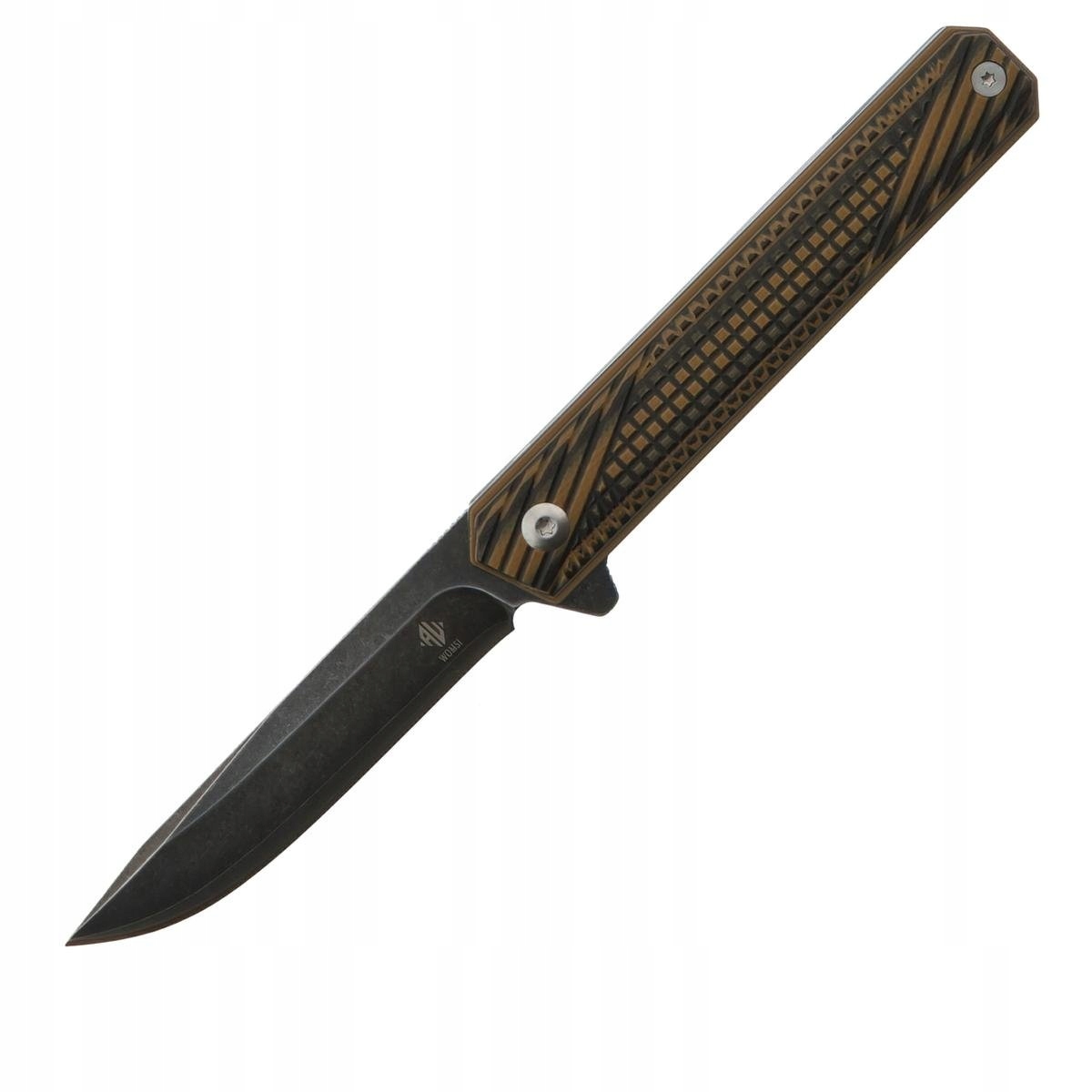 Nůž Womsi Wolf G10 Ocel S90V Bronzově černý Liner Lock Ložiska