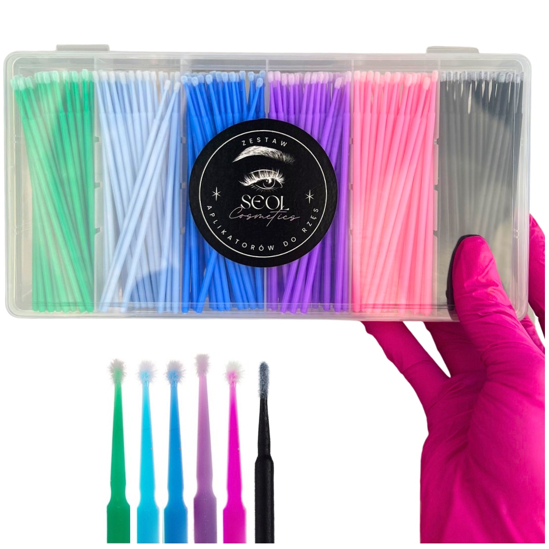 Zestaw aplikatory bezwłókienkowe przedłużanie rzęs
