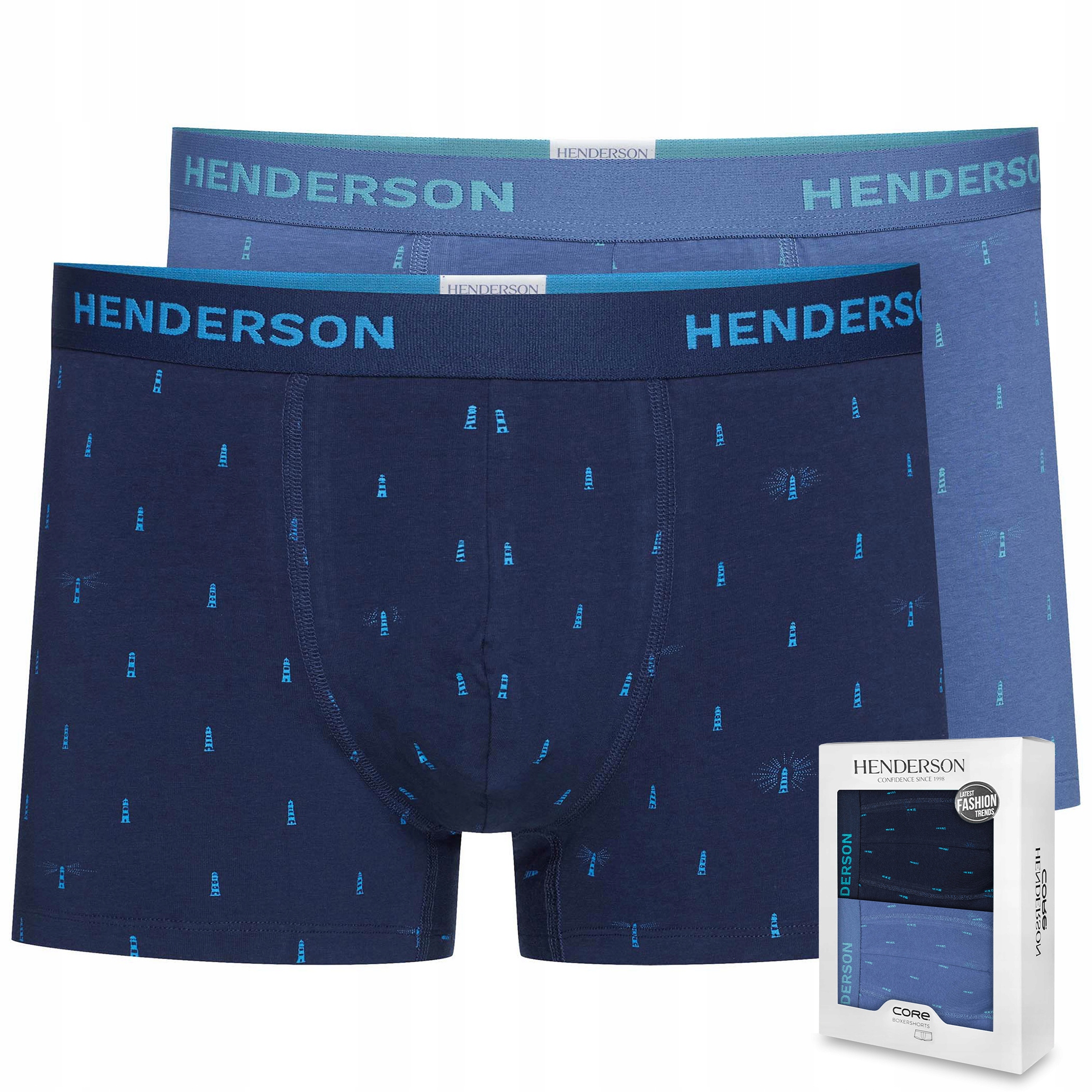 Pánské Boxerky Henderson Joy 42248 šortky s delší nohavicí, 2 Vzory L