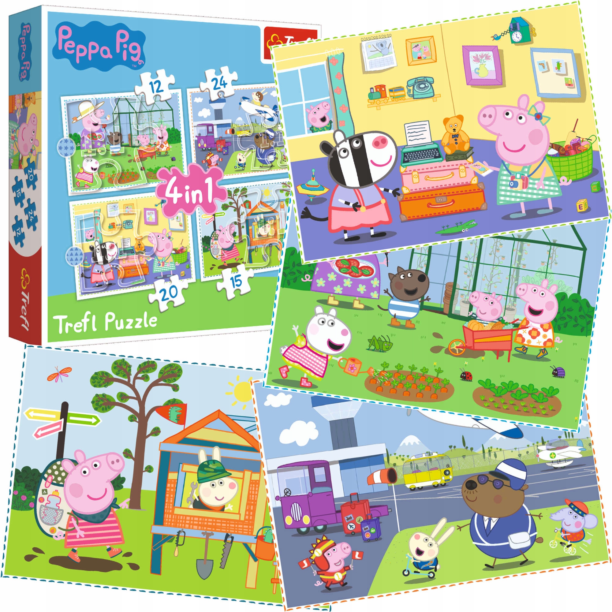 

Puzzle 4W1 Świnka Peppa Wpsomnienia Z Wakacji
